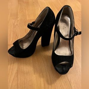 Platform Velvet Heels.